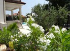 Garten mit Pool und Trampolin