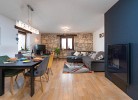 Wohn- Esszimmer mit Kamin